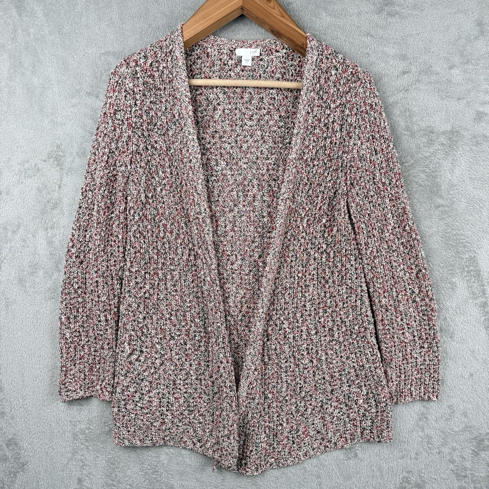 J. Jill Cardigan Sweater Womens S Multicolor Loose Knit Duster Grannycore Casual